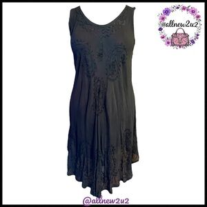 • New S.R. Fashions One Size Semi-Sheer Cover Up Black Dress